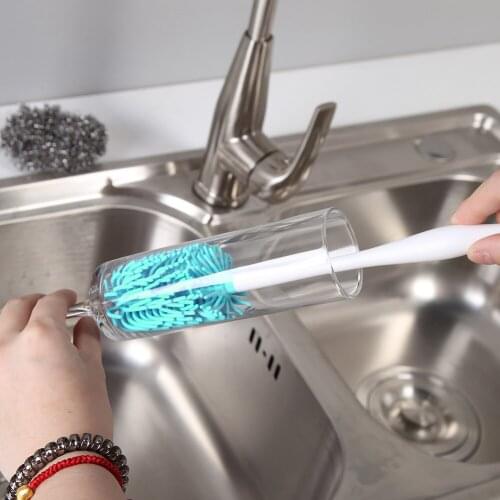 Soft Silicone Bottle Brush Baby Pacifier Cup Nipple Cleaning Brushes Flask Vase Watering Clean Scrubbing Household Washing Tools