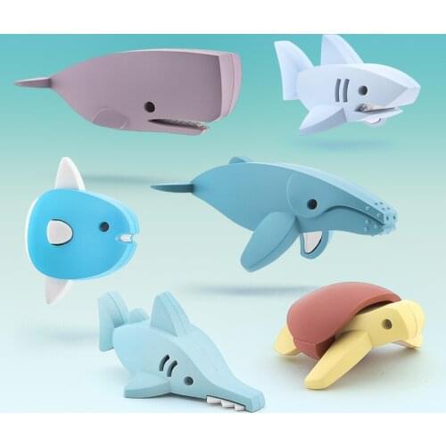 Halftoys marine animal ocean Turtle line Puzzle Magnetic construction set shark whale model building kits DIY Toys children Gift