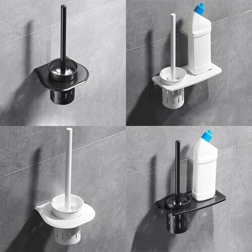 Toilet Cleaning Brush and Holder Set for Bathroom Storage and Organization Toilet Cup Brush Head Accessories Hollow Toilet Rack
