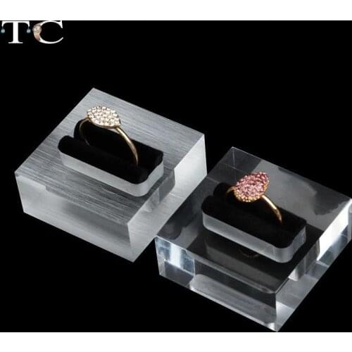 Solid Acrylic Perspex Bague Jewellery Showcase Quality Ring Stand Display Holder Tray Case Countertop Window Organizer Racks