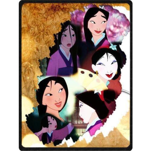 Custom Photo Blanket Flannel Fleece Fabric Blanket Mulan Sofa Bed Throw Blanket Kid Adult Warm Blanket
