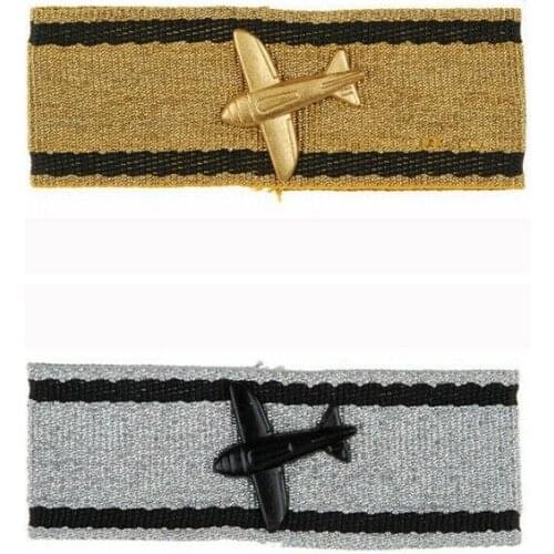 PAIR WWII GERMAN GOLD AND SILVER PLANE DESTRUCTION BADGE