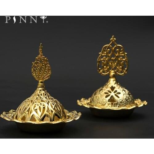 PINNY Large Hollow Metal Incense Burner Arabic Style Cone Tower Incense Base Room Decoration Meditation