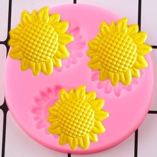 Sunflower Silicone Molds DIY Flower Cupcake Topper Fondant Cake Decorating Tools Soap Resin Clay Candy Chocolate Gumpaste Mould