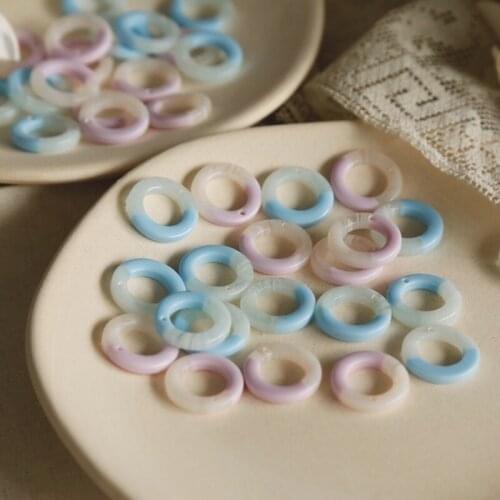 Macaron color matching resin ring Japanese diy hand-made ins style earrings jewelry accessories material