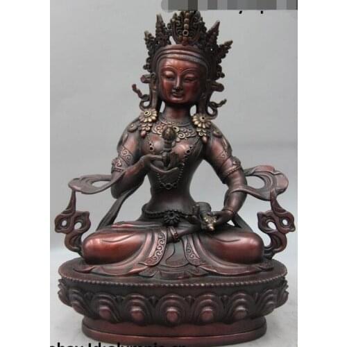 12" Tibet Buddhism Bronze Copper Vajradhara Vajrasattva Buddha Sculpture Statue