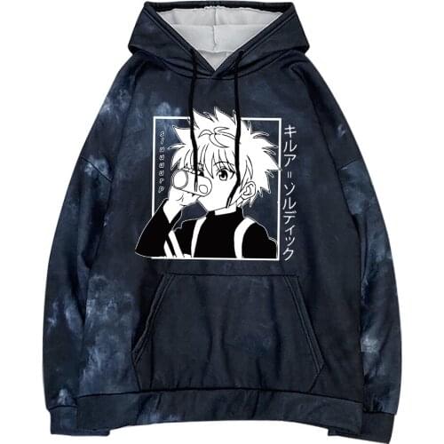 Killua Eyes Hoodie Killua HxH Hoodies Hunter X Hunter Tie-dye Sweatshirts Streetwear Clothes Harajuku