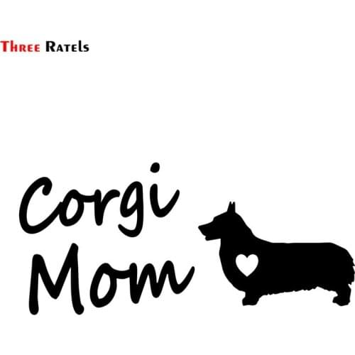 Three Ratels FD138-D Corgi Mom Dad Dog Decal Sticker For Car Window Sticker Macbook Decal
