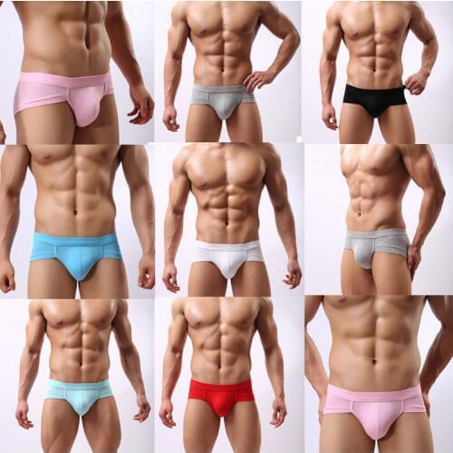 Hirigin Mens Sexy Underwear Bulge Pouch Trunks Briefs Soft Shorts Cotton Soft Underpants Wholesale