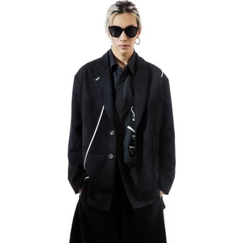 XS-5XL New 2020 Mens clothing hair stylist Catwalk Deconstructed tailored relaxed Blazer personalized Suit plus size costumes