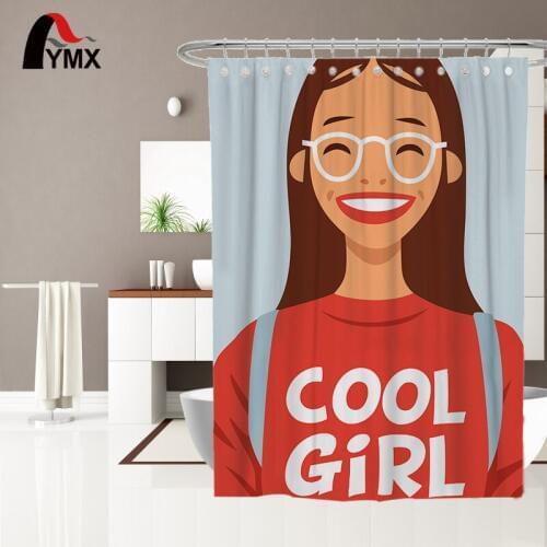 Hot Sale Cool Girls Printed Shower Curtain Pretty Bathroom Curtains For Home Decor And Shower Room