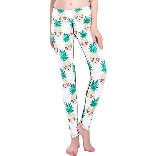 Womens Breathable Sports Yoga Pants Yellow Pineapple S To 3xL Vintage Pattern Bodybuilding Yoga Jogging Trousers 4 Patterns