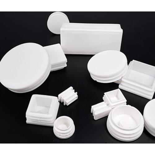 10pcs Round pipe plug White Plastic tube end cap Anti Slip Alloy ladder chair Furniture Leg Blanking hole dust cover Feet