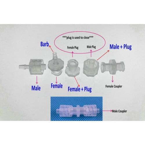100pcs/lot medical equipment Luer Lock male female Connector (polyprop) adapter plugs caps couplers