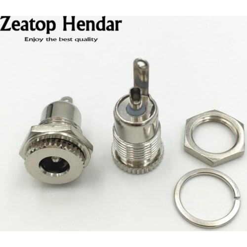 2Pcs Brass 5.5 x 2.1 / 5.5 mm x 2.5 mm DC Power Jack 5.5*2.1 / 5.5*2.5 Metal Socket Female Panel Mount DIY Connector Adapter