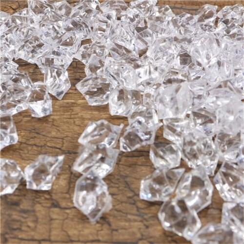 Sale 10 Packs About 1000 Pieces Acrylic Ice Crystals Ice Chips Stones Clear for Scatters Vase Fillers Marbles Transparent Decor