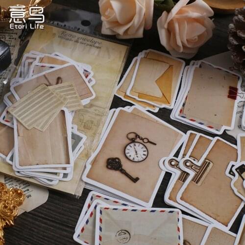 45Pcs/lot Retro Label Collection Series Writable Sticker Package DIY Diary junkJournal Decoration Stickers Album Scrapbooking