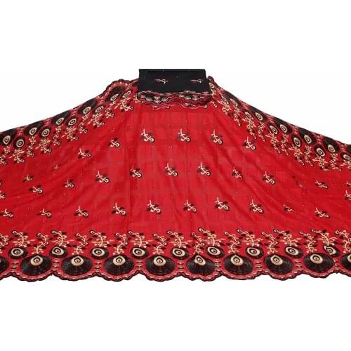 African Lace Fabric 2020 High Quality Embroidered Cotton Lace And French Tulle Lace Fabric 5+2 Yards/Set For Women Dress!WXF7251