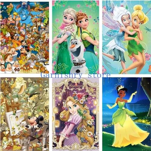 5d Diy Diamond Painting Disney Princess Mickey Cartoon Diamond Embroidery Full Drill Mosaic Cross Stitch Kits Art Home Decor