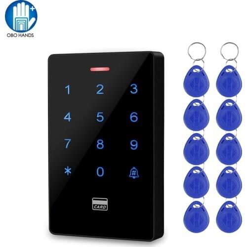 Standalone RFID Door Access Controller Waterproof Outdoor Keypad Wiegand 26/34 Card Reader Backlight with 125KHz Keyfobs
