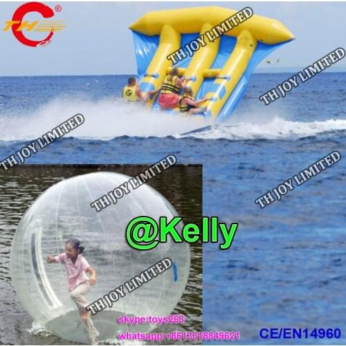 Free air shipping inflatable water toys for sale, 1pc water walking ball + 1pc flying fish come with free air pump water games