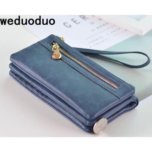 Brand Wallet Fashion Women Wallet Double Zipper Female Clutch Purse Froasted PU Leather Money Case Coin Pocket Card Holder