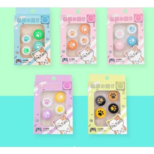 Thumb Stick Grip Cat Paw Cap Joystick Cover For Sony Playstation Dualshock 4/3 PS4/PS3/Xbox 360 One/Switch Pro Controller Case