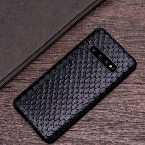 Cowhide Phone Case For Samsung S20 Ultra A30 A40 A50 A70 A51 A71 S7 S8 S9 S10 Plus S10e Note 8 9 10 plus A8 Fish scale Cover