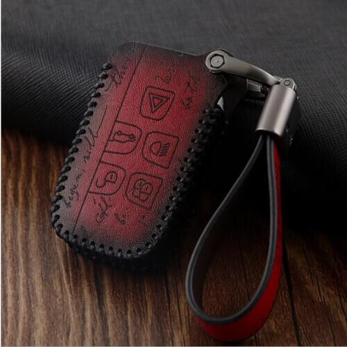 Cool Leather Retro Car Key Case Cover For Land Rover A9 Range Rover Sport Evoque Freelander 2 Jaguar XE XJ XJL XF C-X16 V12