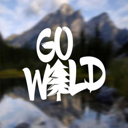 Black/Sliver GO WILD Adventure Theme Car Sticker Small/Big Size Forest Decor Removable Waterproof Window Body Decal CL859