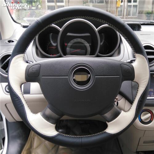 Black Beige Car Steering Wheel Cover for Chevrolet Lova Aveo Buick Excelle Daewoo Gentra 2013-2015 Chevrolet Lacetti 2006-2012