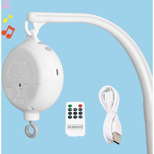 Baby Rattle Toys 0-12 Months White Rotary Mobile On The Bed Newborn Music Box Bed Bell Hanging Toys Holder Bracket Baby Boy Toys