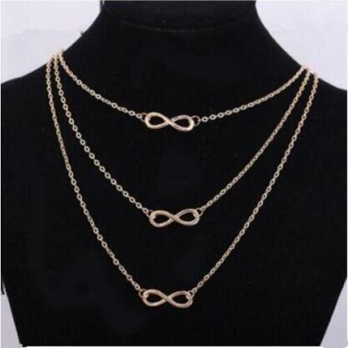 Na862 Punk exquisite multi-layer necklace clavicle combination fashion Geometric 8 word necklace jewelry accesories