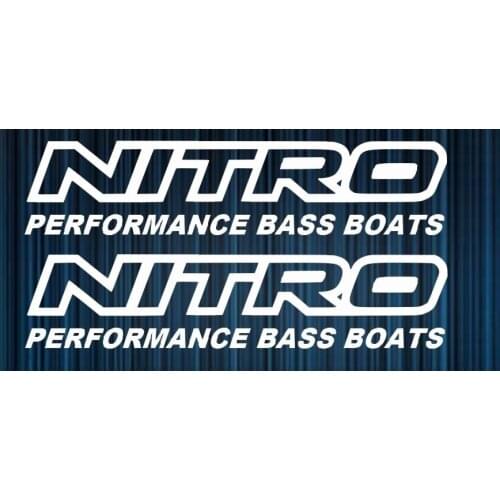 For 2Pcs Nitro Performance Bass Boat Decal Sticker Set of 2 Fishing Tracker Car Styling