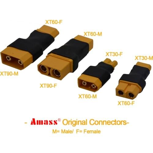 Amass XT60 Female Male Plug To XT30 Female Male Plug Connector for RC Models Drone Quadcopter Helicopter Lipo Battery Converter