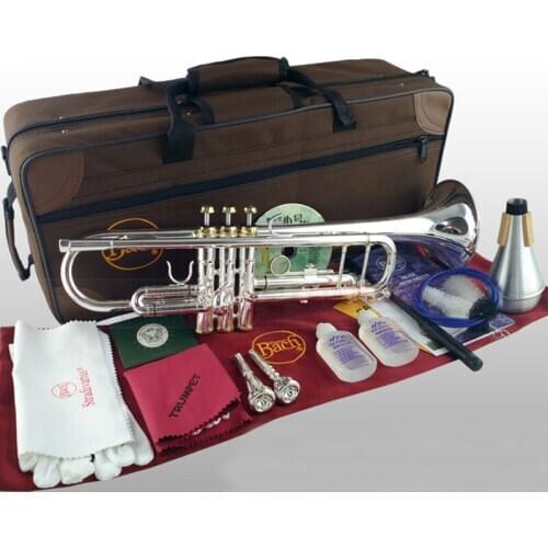 MFC Bb Trumpet LR190S-65 Silver Plated Gold Keys Music Instruments Profesional Trumpets Mouthpiece Accessories With Case