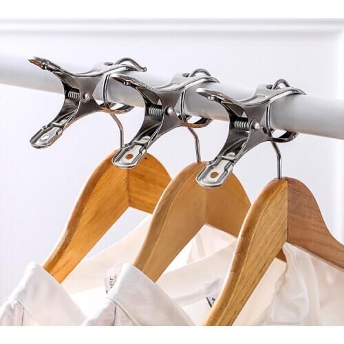 Lot Household Clothespin Multipurpose Stainless Steel Clips Clothes Pins Pegs Holders Food bag Clip Clothing Sealing Clamps