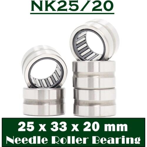 NK25/20 Bearing 25*33*20 mm ( 5 PC ) Solid Collar Needle Roller Bearings Without Inner Ring NK25/20 NK2520 644804 Bearing