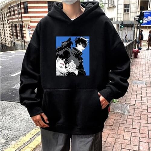 Latest Anime Jujutsu Kaisen Fushiguro Megumi Printed Hoodies Men Sweatshirt Cartoon Graphic Oversized Hooded Tops Streetwear