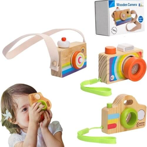 New Wooden Rainbow Baby Toys Camera Pendant Montessori Toys For Children Wooden DIY Presents Nursing Baby Block