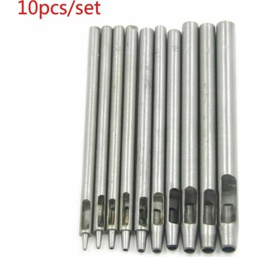 10 pieces/set 05mm-5mm punching punch, used for leather, belt, cloth canvas perforation process kit, hollow perforator