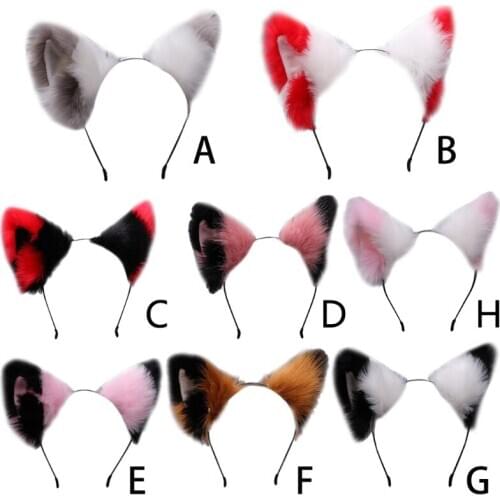 Plush Animal Ears Hairpins Cosplay Anime Hair Hoop Clips Party Costume Headwear Decorations