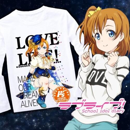 LoveLive!Sunshine!! Cosplay T Shirt Anime Lovelive Minami Kotori Kousaka Honoka Spring Autuman Long Sleeves T-Shirt Top Tee
