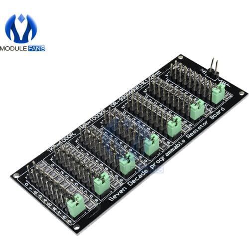 200v Seven Decade Programmable Resistor Resistance Board Module 1R - 9999999R Step 1R 1% 1/2 Watt jumper caps