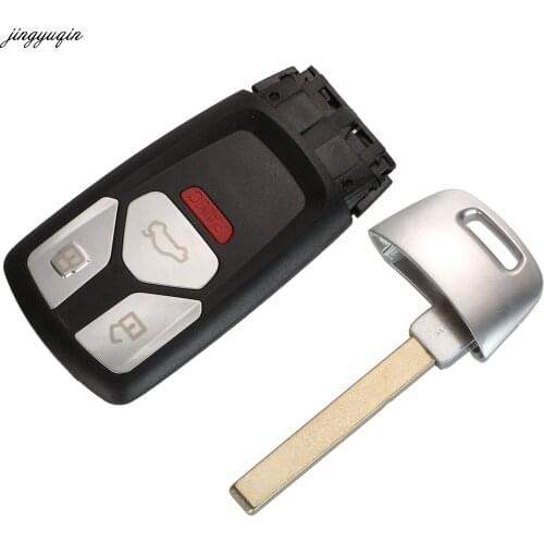 Jingyuqin 5pcs Remote Smart Car Key Case Shell Upgrade For Audi Q7 SQ7 A4L A5 S5 2017 UP TT 2016 3/4 Buttons Uncut Key FOB