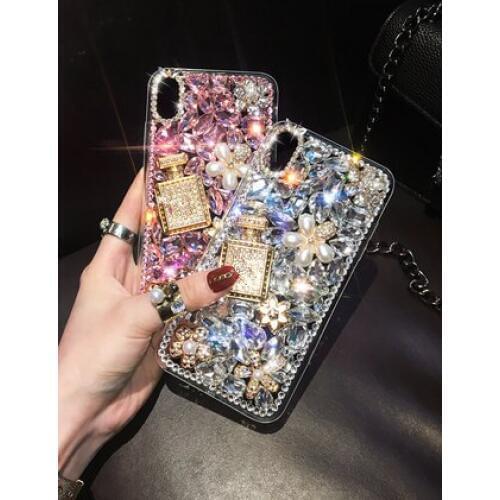 Luxury Bling Crystal Diamond Perfume Bottle Case Cover For Samsung Galaxy S20 S10 S9 S8Plus Note20 Note9 Note8 Note10 Phone Case