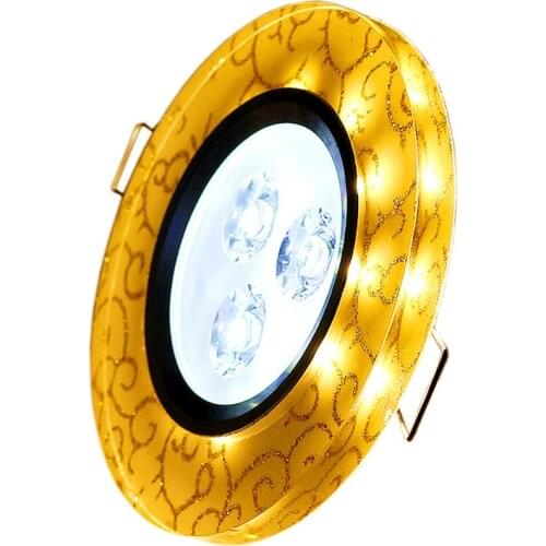 LED Ceiling Downlight 3W 110V 220V Retro Round Recessed Ceiling Lamp Bulb Bedroom Kitchen Indoor LED Spot Lighting