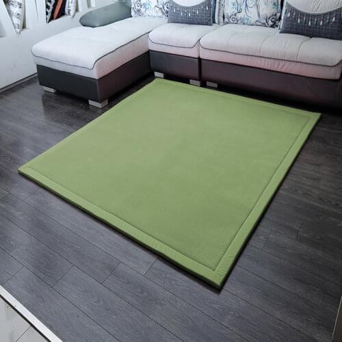 Thicken Coral Fleece Japanese Tatami Mat Baby Crawling Carpet Rectangle Living Room Rug Non-slip Tea Table Mats Yoga Tapete