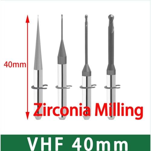 VHF 5axis 40mm Length Milling burs with DLC coat Special for zirconia Block