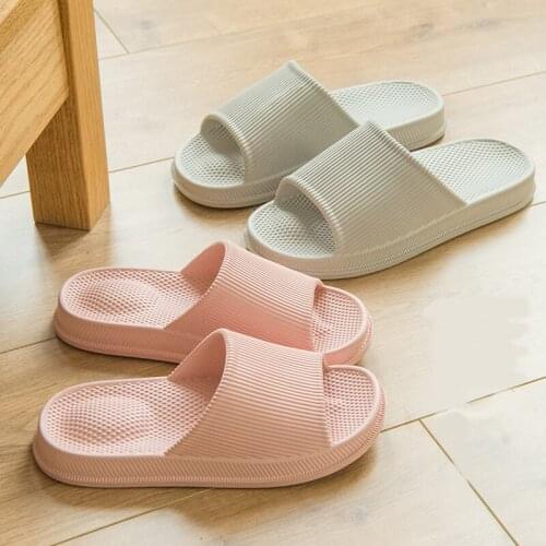 Waterproof Non-slip Bathroom Womens Slippers Acupoint Massage EVA Material Height-increased Resistant Mens Indoor Footwear